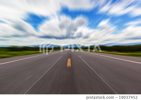 Motion blur of a rural road to infinity Motion blur of a rural road to infinity 19037452
