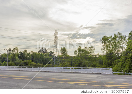 Thailand Country Road Side View and Bridge Railing 19037937