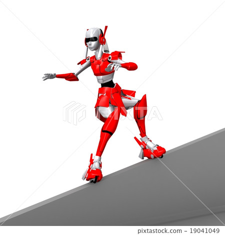 Robot playing rollerblade 19041049