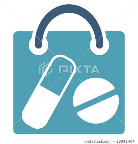 Drugs Shopping Bag Icon 19041494