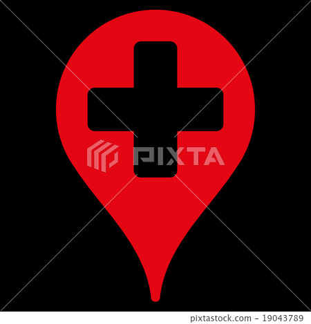 Medical Map Marker Icon 19043789