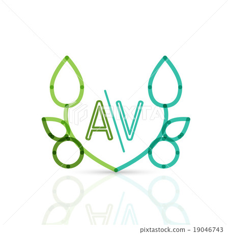 Abstract geometric linear hipster floral icon 19046743