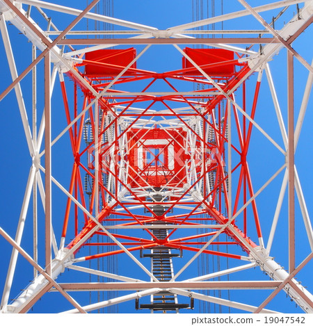 Steel tower seen from directly below Steel tower seen from directly below 19047542
