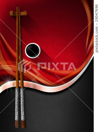 Asian Menu with Wooden Chopsticks 19047696