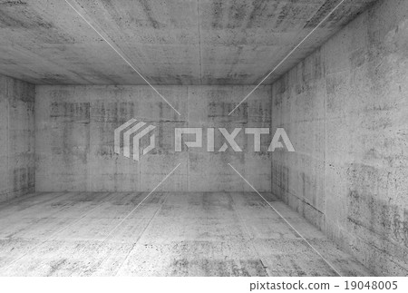Concrete interior of underground showroom 3d Concrete interior of underground showroom 3d 19048005