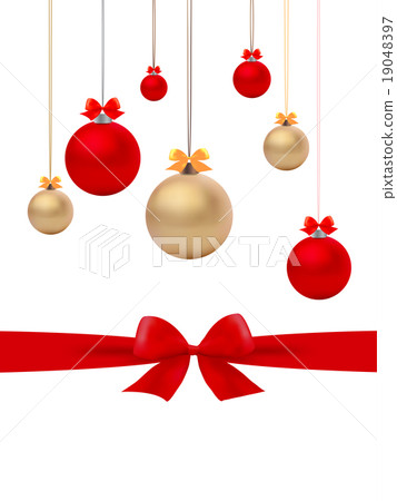 Christmas balls and bows vector - Stock Illustration [19048397] - PIXTA