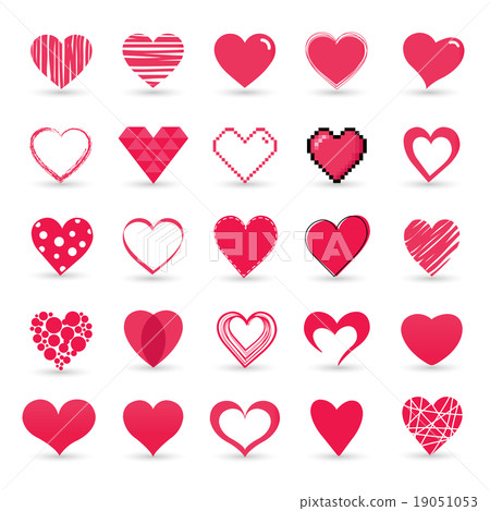 Heart valentine icon set vector illustration Heart valentine icon set vector illustration 19051053