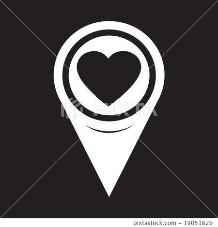 Map Pointer Heart Icon - Stock Illustration [19051626] - PIXTA