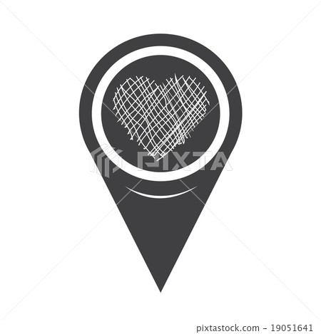 Map Pointer Heart Icon - Stock Illustration [19051641] - PIXTA