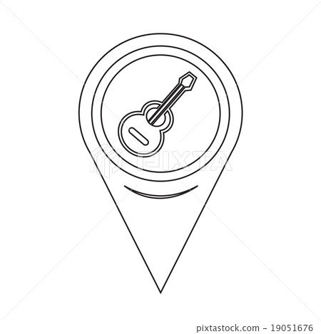 插图素材: map pointer guitar icon