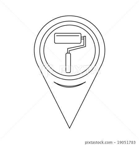Map Pointer paint roller Icon Map Pointer paint roller Icon 19051783