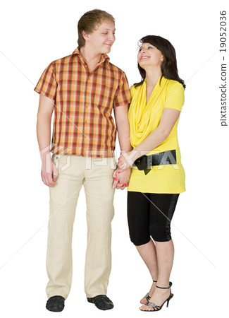 Guy and the girl on a white background Guy and the girl on a white background 19052036
