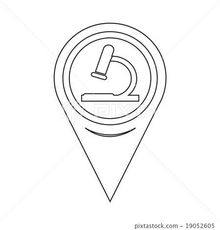 插图素材: map pointer microscope icon