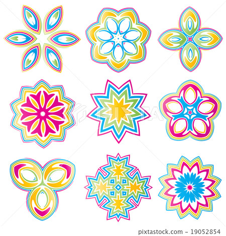 Duocolor abstract flower set Duocolor abstract flower set 19052854