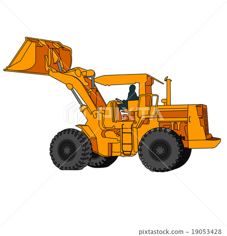 Back Hoe Vector 19053428