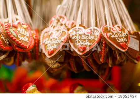 Gingerbread Hearts at Nuremberg Christmas Market Gingerbread Hearts at Nuremberg Christmas Market 19053457