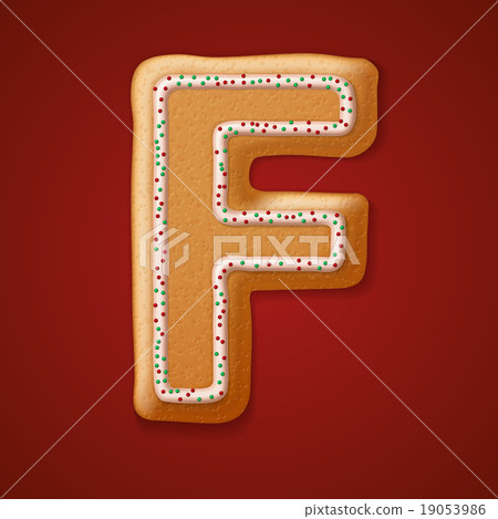 Christmas gingerbread cookies alphabet. Vector 19053986