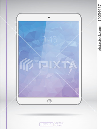 smart tablet with low poly art background smart tablet with low poly art background 19054687