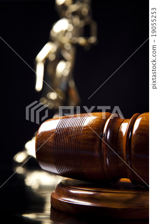 Mallet of judge, legal code and scales 19055253