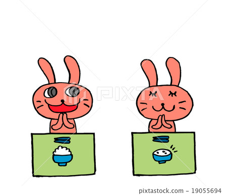Greeting of rabbit meal 19055694