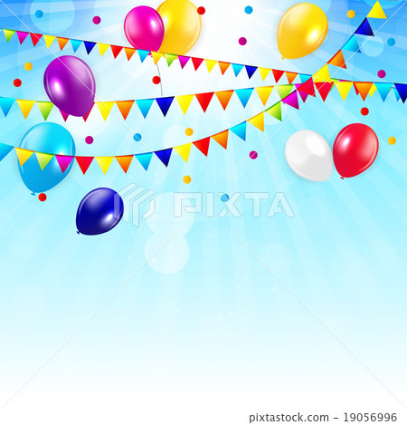 Colored Balloons Background, Vector Illustration.  19056996