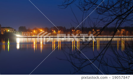 Panorama night city lights 19057847