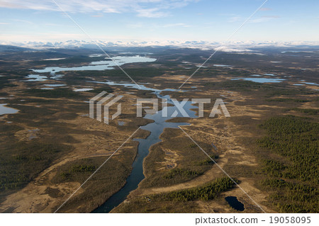 Bird's-eye view on the way to Abisko, Sweden. Bird's-eye view on the way to Abisko, Sweden. 19058095