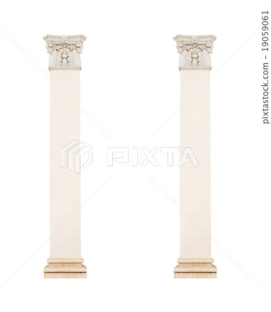 white architectural columns isolated 19059061