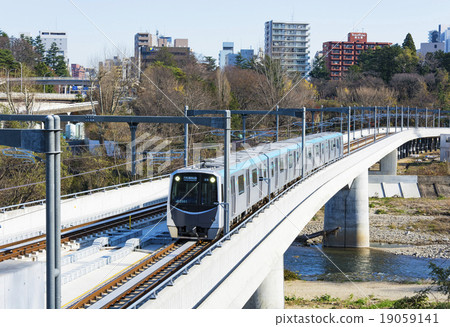 Sendai City · Sendai City Subway Tozai Line New Vehicle and Building Street Sendai City · Sendai City Subway Tozai Line New Vehicle and Building Street 19059141