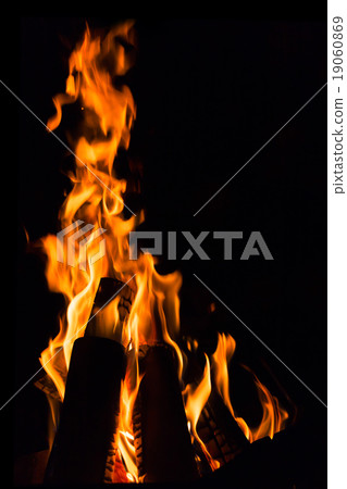 fire in a fireplace fire in a fireplace 19060869