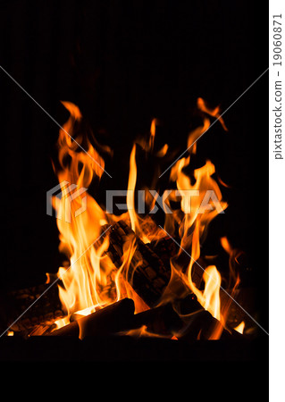 fire in a fireplace fire in a fireplace 19060871