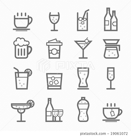 Beverage symbol vector outline icon 19061072