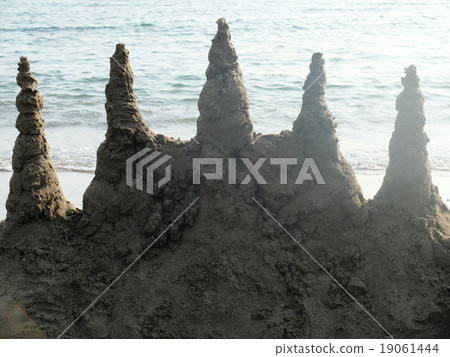 Sand castle sandy beach Sand castle sandy beach 19061444