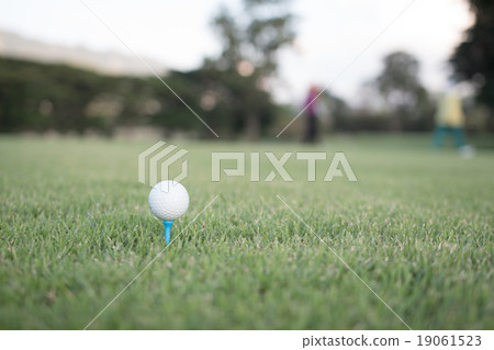 golf ball on tee in evening ligth 19061523
