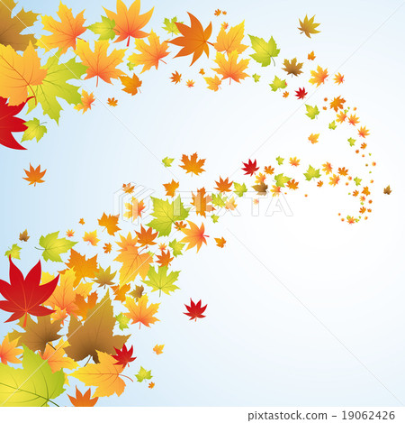 Autumn background with colorful leaves in the sky Autumn background with colorful leaves in the sky 19062426