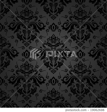 Damask Seamless Vector Black Pattern 19062686