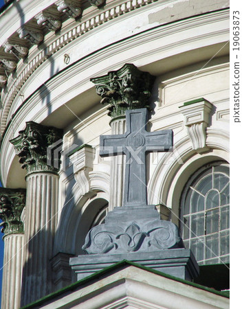 Fragment of Troitsky cathedral in Sumy, Ukraine 19063873
