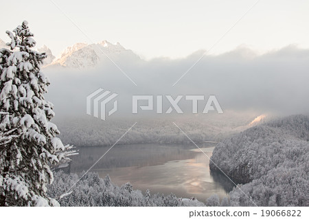 Alpsee lake in winter landscape Alpsee lake in winter landscape 19066822