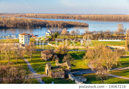 View on the junction of the Rivers Sava and Danube 19067216