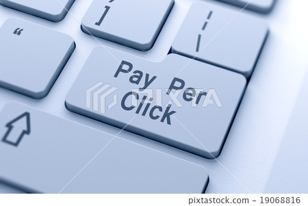 Pay per click word button on computer keyboard 19068816