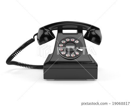Black old-fashion classic phone isolated on white 19068817