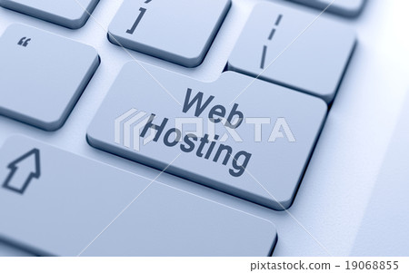Web hosting word button on computer keyboard 19068855