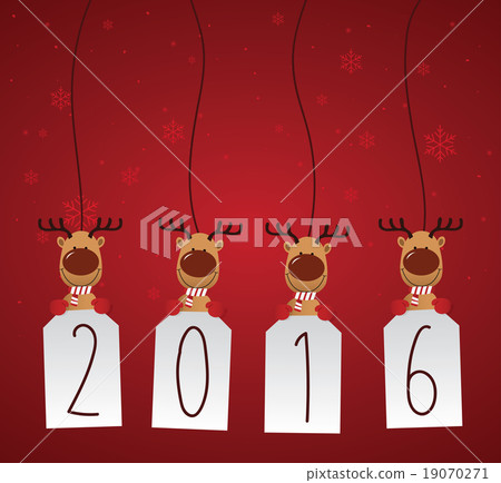 Reindeer with 2016 label Reindeer with 2016 label 19070271