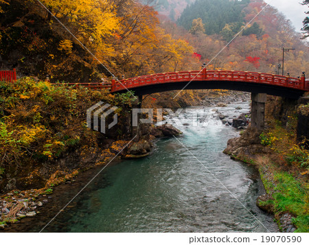Shinkyo Bridge during Autumn in Nikko, Japan Shinkyo Bridge during Autumn in Nikko, Japan 19070590