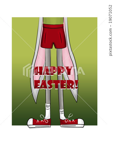 easter card with hare or rabbit easter card with hare or rabbit 19071052