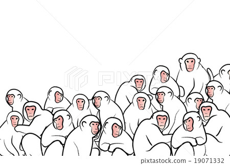 New Year's card monkey herds black material New Year's card monkey herds black material 19071332