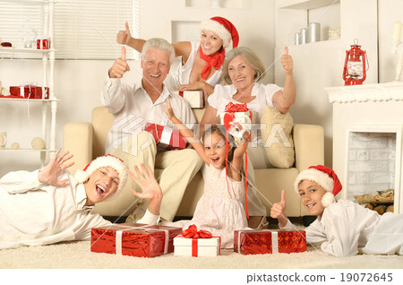 Family celebrating New Year 19072645