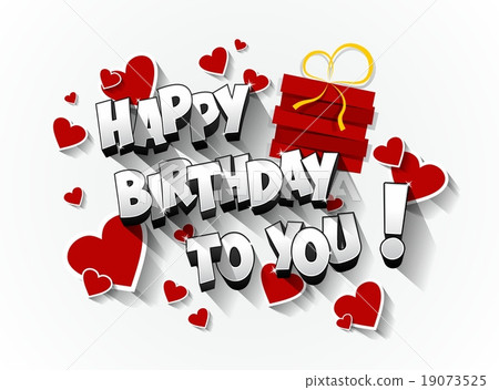 Happy Birthday Greeting Card On Background vector - Stock Illustration  [19073525] - PIXTA