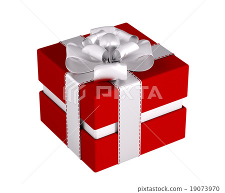 Red gift box isolated 3d rendering 19073970