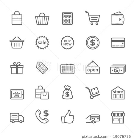 Set of Outline stroke Shopping icons Vector Set of Outline stroke Shopping icons Vector 19076756